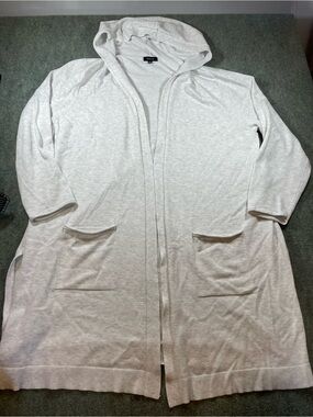 Verve Ami Light‎ Gray Hooded Open-Front Cardigan